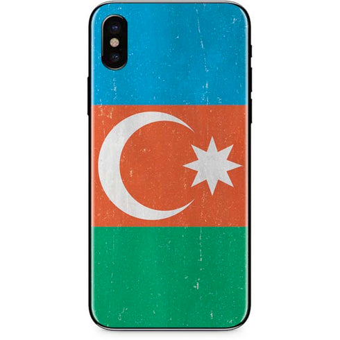 Azerbaijan Flag Distressed iPhone XS Skin